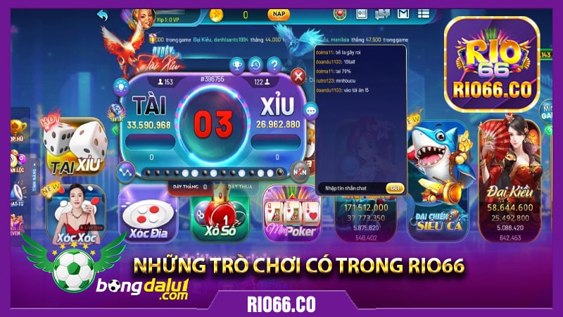 Những trò chơi có trong Rio66