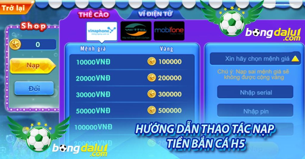 Hướng dẫn thao tác nạp tiền Bancah5