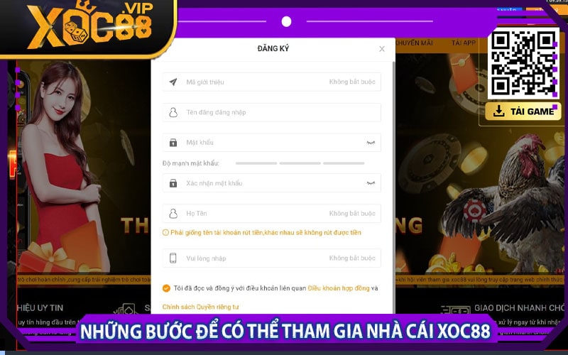 Những bước để có thể tham gia nhà cái xoc88 