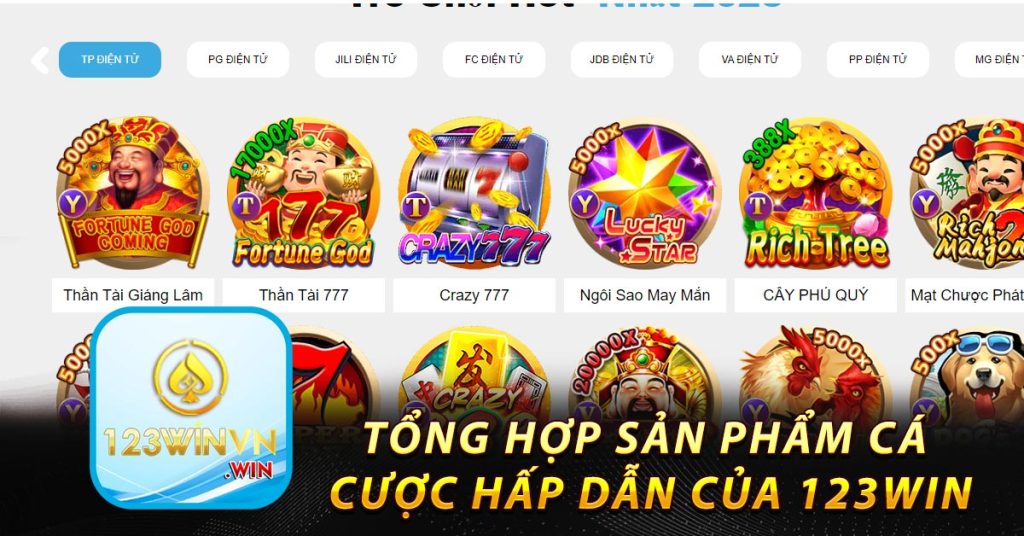 Tổng hợp sản phẩm cá cược hấp dẫn của 123win