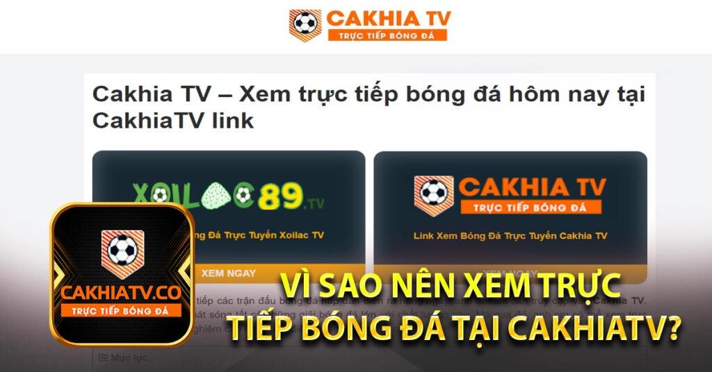 Vì sao nên xem trực tiếp bóng đá tại CakhiaTV?