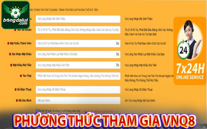 Phương thức tham gia nhà cái vnq8 