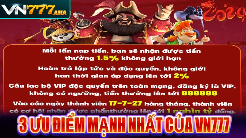 Tìm hiểu về 3 ưu điểm mạnh nhất của vn777 