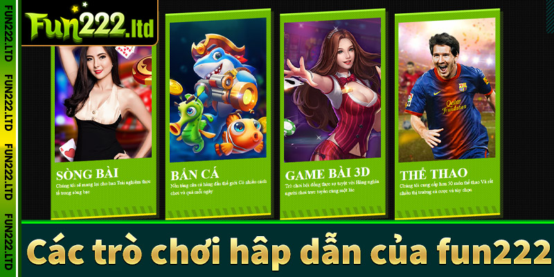 Các trò chơi cá cược phổ biến trên fun222